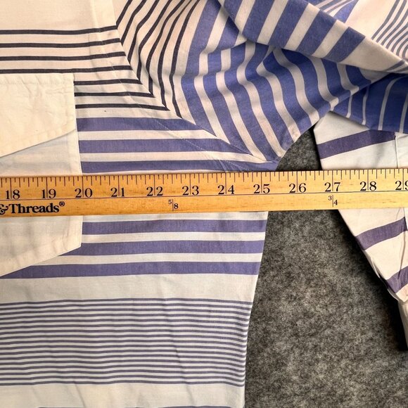 Ralph Lauren Mens XL White & Blue Striped Button Down Long Sleeve Dress Shirt - Picture 7 of 11